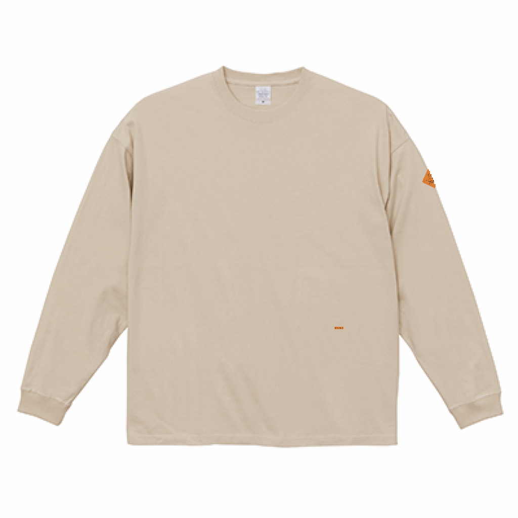 Simple Tag Design ビックシルエット長袖Tシャツ