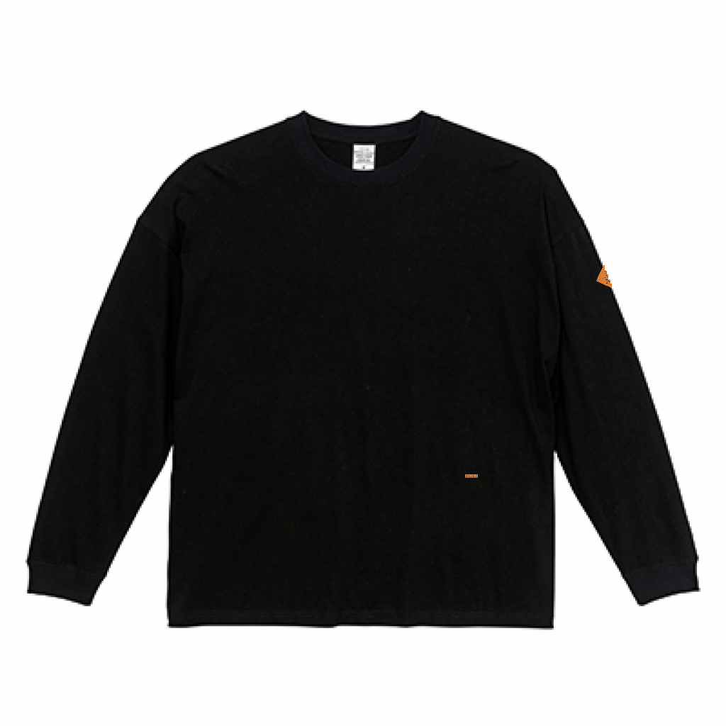 Simple Tag Design ビックシルエット長袖Tシャツ